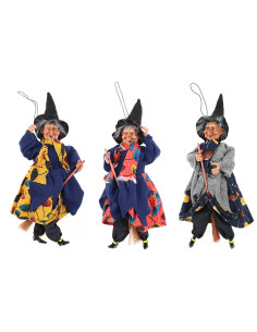 🌸 Befana Volante con Fiori assortita in 3 colori, altezza 30 cm.
