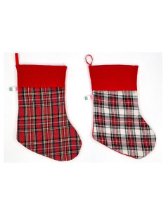 🎄 Calza Plaid delle Feste in panno Made in Italy – 12 pezzi, 2 colori, H. 28 cm