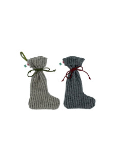 🧶 Made in Italy Wool Sweater-Style Befana Stocking – 12 pieces, 2 colours, H. 26 cm