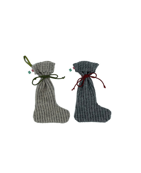 🧶 Made in Italy Wool Sweater-Style Befana Stocking – 12 pieces, 2 colours, H. 26 cm