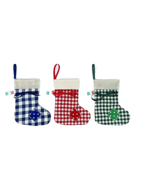 🧦 Calzina Quadrettoni canvas socks – assorted pack of 12 pieces, 3 designs and 3 colours.