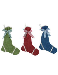 🎀 Calza Panno Fiocchetto – assortimento da 12 pezzi, altezza 36 cm, Made in Italy.