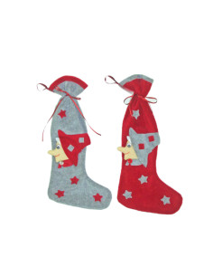 🧙‍♀️ Happy Befana Felt Stocking – 2 colors, 12 pieces, 40 cm, Made in Italy.