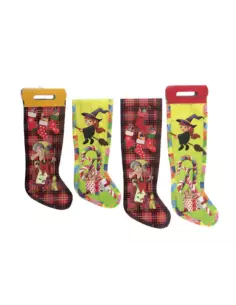 🎁 35 cm Cellophane Stocking with Handle – assorted colors and designs 🇮🇹