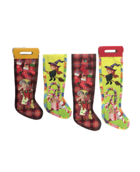 🎁 35 cm Cellophane Stocking with Handle – assorted colors and designs 🇮🇹