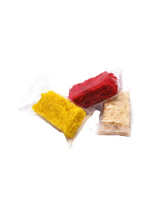 🌈 25 g Mixed Color Sugar Candy Coal – yellow, red and white, 60 pieces 🇮🇹