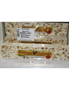 CRUMBLY NOUGAT Gr 400 HAZELNUT PZ 1 Sebaste, Wholesale sweets and candies www.ilcaramellaio2.com 2