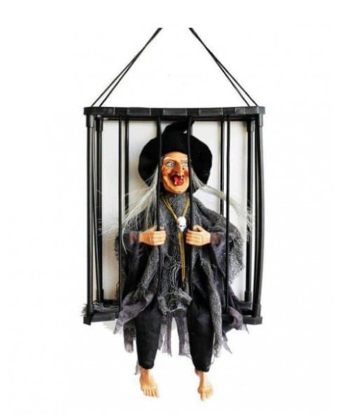 🧙‍♀️ Befana in Gabbia 30 cm – animazione con suono, movimento e sbarre mobili 🔊