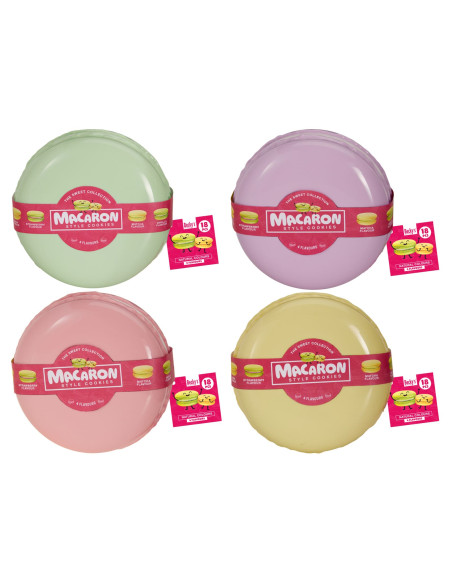 🍥 Maxi Macaron Gift Box with 18 Biscuits – 108 g | Strawberry, Matcha, Vanilla & Lemon