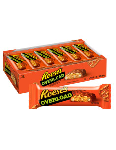 🥜 Reese's Overload 42 g – Chocolate snack with creamy peanut butter filling.