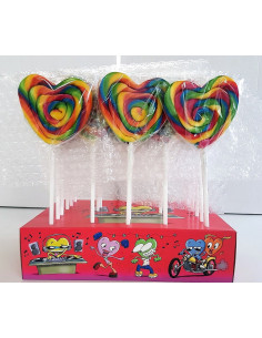 lecca lecca, lecca cuore, lecca arcobaleno, lollipop cuore, dolciumi colorati, caramelle feste, candy bar, lecca multicolore 2