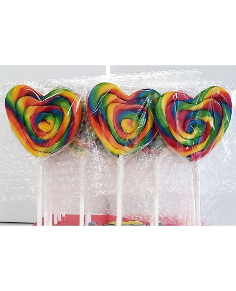 lecca lecca, lecca cuore, lecca arcobaleno, lollipop cuore, dolciumi colorati, caramelle feste, candy bar, lecca multicolore