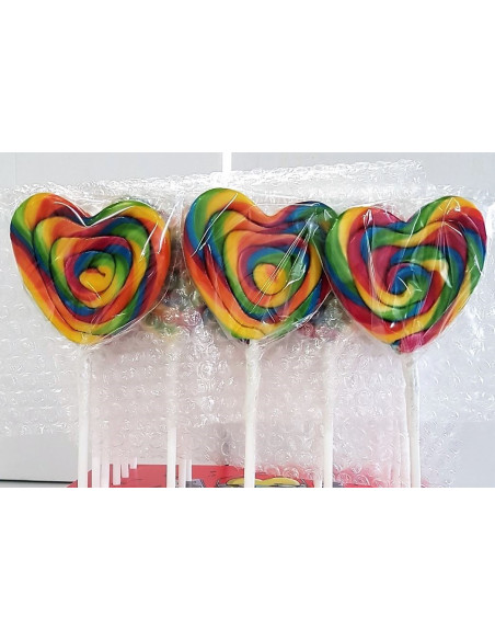 lecca lecca, lecca cuore, lecca arcobaleno, lollipop cuore, dolciumi colorati, caramelle feste, candy bar, lecca multicolore