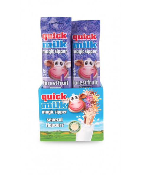 quick milk frutti di bosco, cannucce latte fruttate, blister snack dolce, gadget bambini, dolciumi colorati, snack interattivo