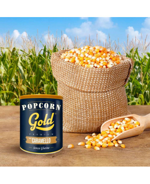 PZ 24 POPCORN GOLD PREMIUM - CARAMELLO GR 60,popcorn, caramello, gold, premium, snack, funfood, 60g, 36pz