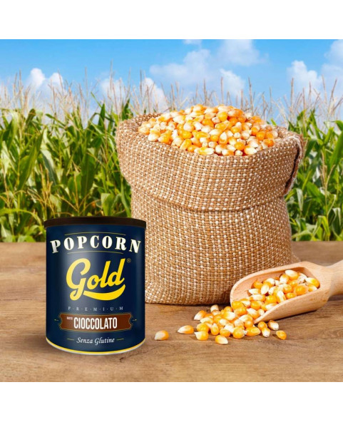PZ 36 POPCORN GOLD PREMIUM - CIOCOLATO GR 60,popcorn, cioccolato, gold, premium, snack, funfood, 60g, 36pz