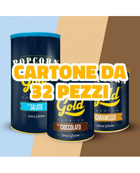 POPCORN GOLD PREMIUM - MIX BOX 32 PZ,popcorn, gold, premium, funfood, snack, mixbox, 32pz, dolce