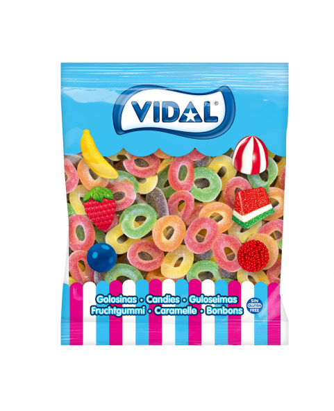 ANELLI ASSORTITI VIDAL KG 1, anelli, assortiti, vidal, caramelle, frizzanti, gommose, frutta, colorate