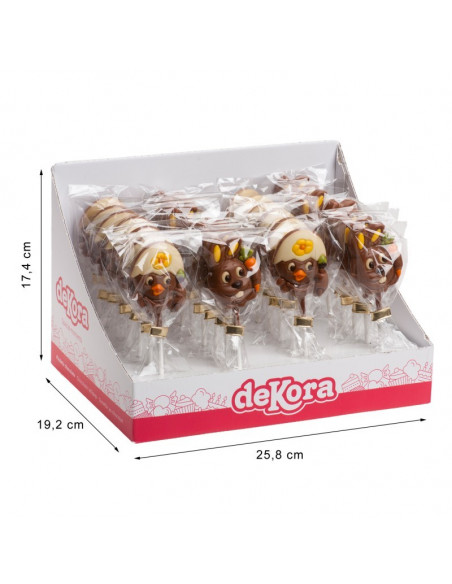 lecca cioccolato, dekora pasqua, pulcino cioccolato, coniglio cioccolato, lecca pasquali, dolci per bambini