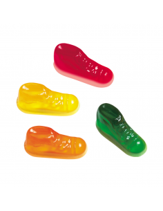 scarpine-basket-bicolore, caramelle-gommose, mini-scarpette, colori-assortiti, dolciumi