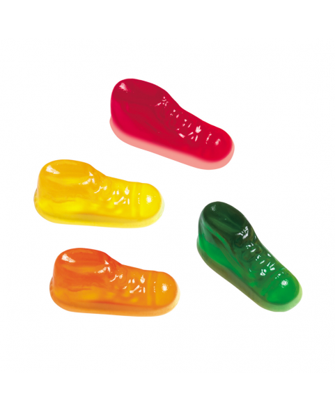 scarpine-basket-bicolore, caramelle-gommose, mini-scarpette, colori-assortiti, dolciumi