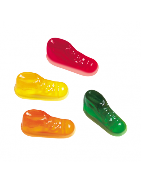 scarpine-basket-bicolore, caramelle-gommose, mini-scarpette, colori-assortiti, dolciumi